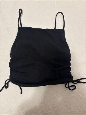 aerie Black Ruched Side Tie Camisole